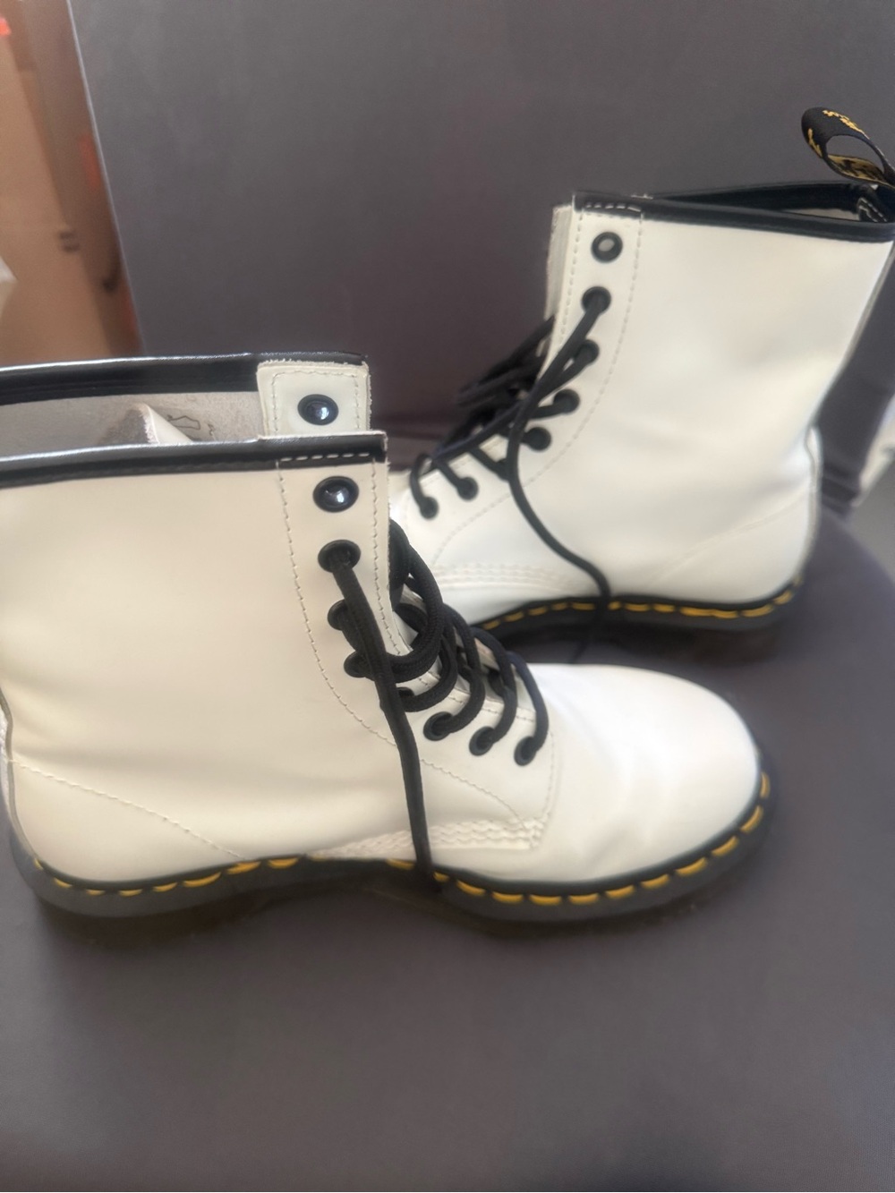 Dr. Martens Black and White Lace-Up Boots